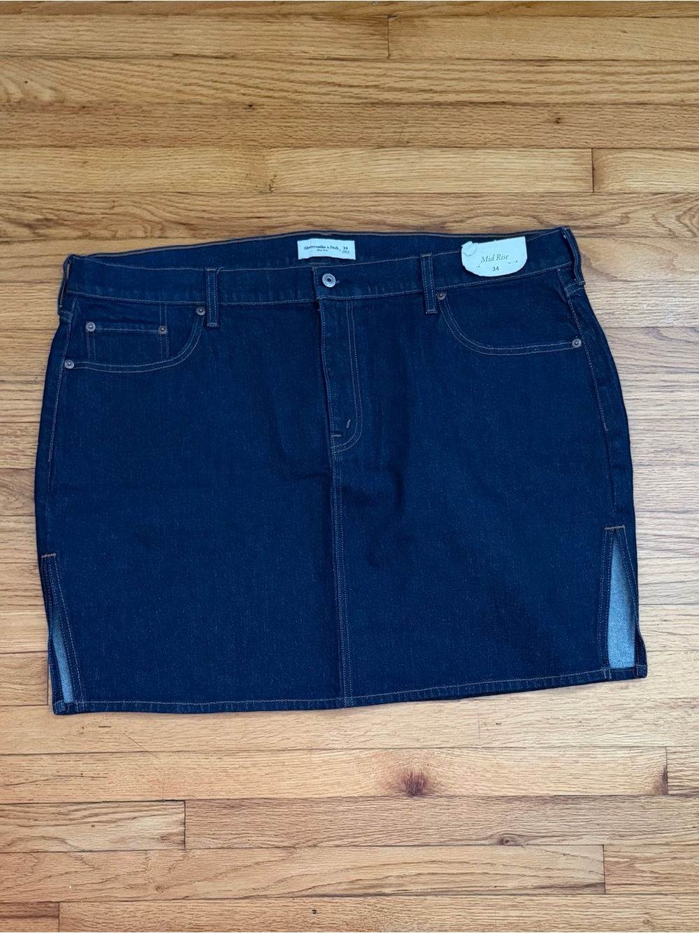 New - Abercrombie & Fitch Dark Blue Denim Mini Skirt